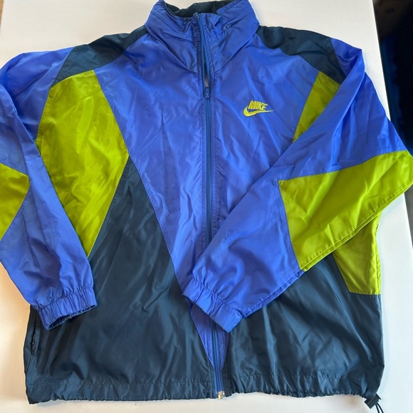 Nike Other - Vintage Nike Windbreaker Jacket Blue Green Colorblock Hooded Size L